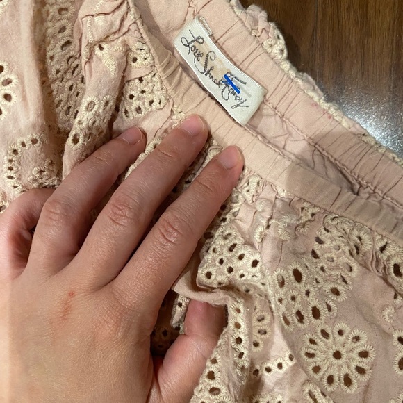 LoveShackFancy / Pink Pamela Party One Shoulder Eyelet Dress cotton small S - Picture 6 of 9